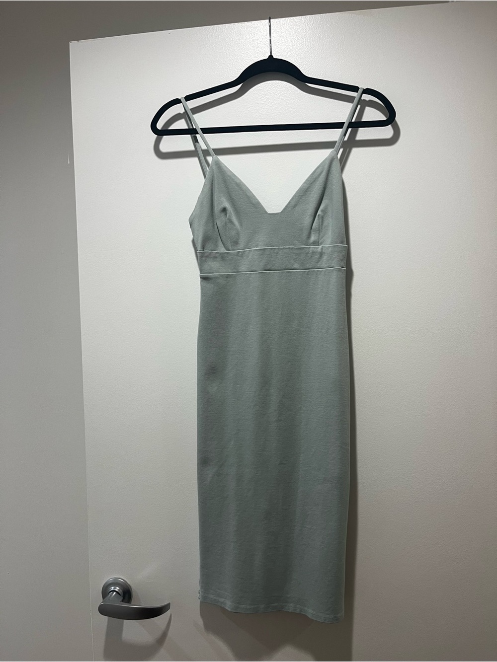 Lulu's Sage Green Spaghetti Strap Midi Dress